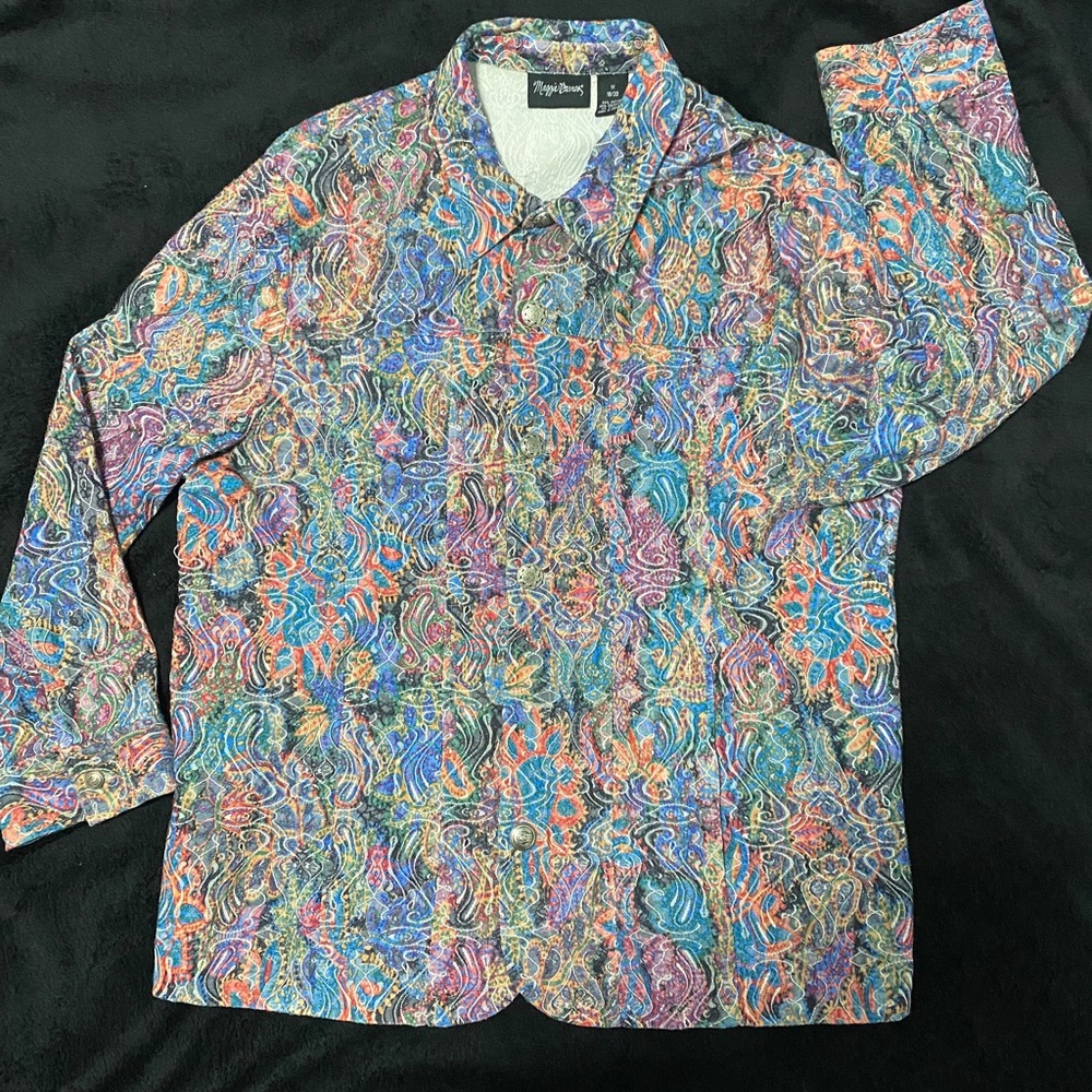 Colorful Maggie Barns Long Sleeve Jacket Coat Size 1x 18/20